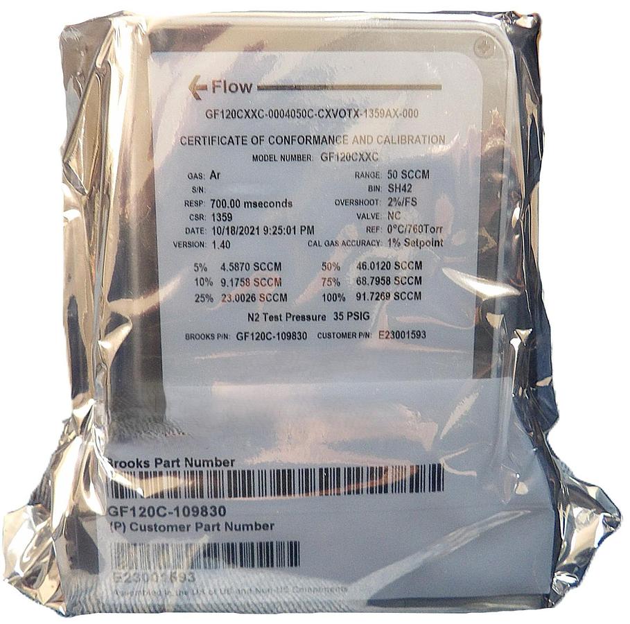 Brooks Instrument GF120C-109830 Mass Flow Controller MFC 50 SCCM Ar New