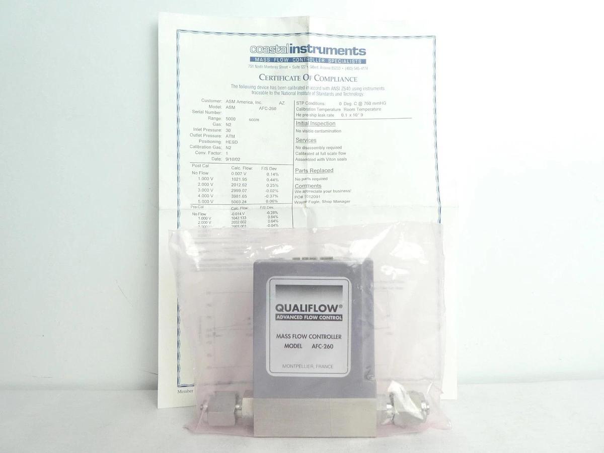 Qualiflow AFC 260 Mass Flow Controller MFC AFC-260 5 SLM N2 New Surplus