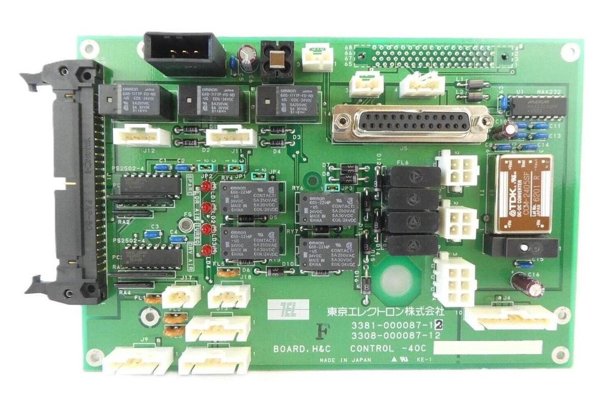 Used TEL Tokyo Electron 3381-000087-12 H&C Control PCB 3308-000087-12 Lot of 2 Spare