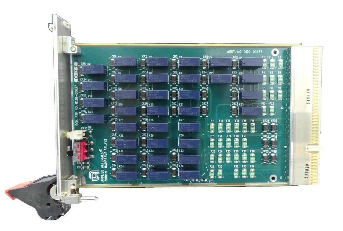 Used AMAT Applied Materials 0100-00637 300mm Mainframe Relays PCB Card Working Spare