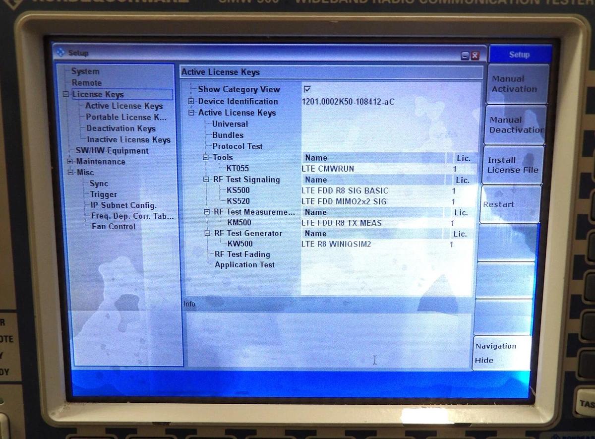 Used Rohde & Schwarz 1201.0002K50 Wideband Radio Comm CMW 500 Cracked Screen As-Is