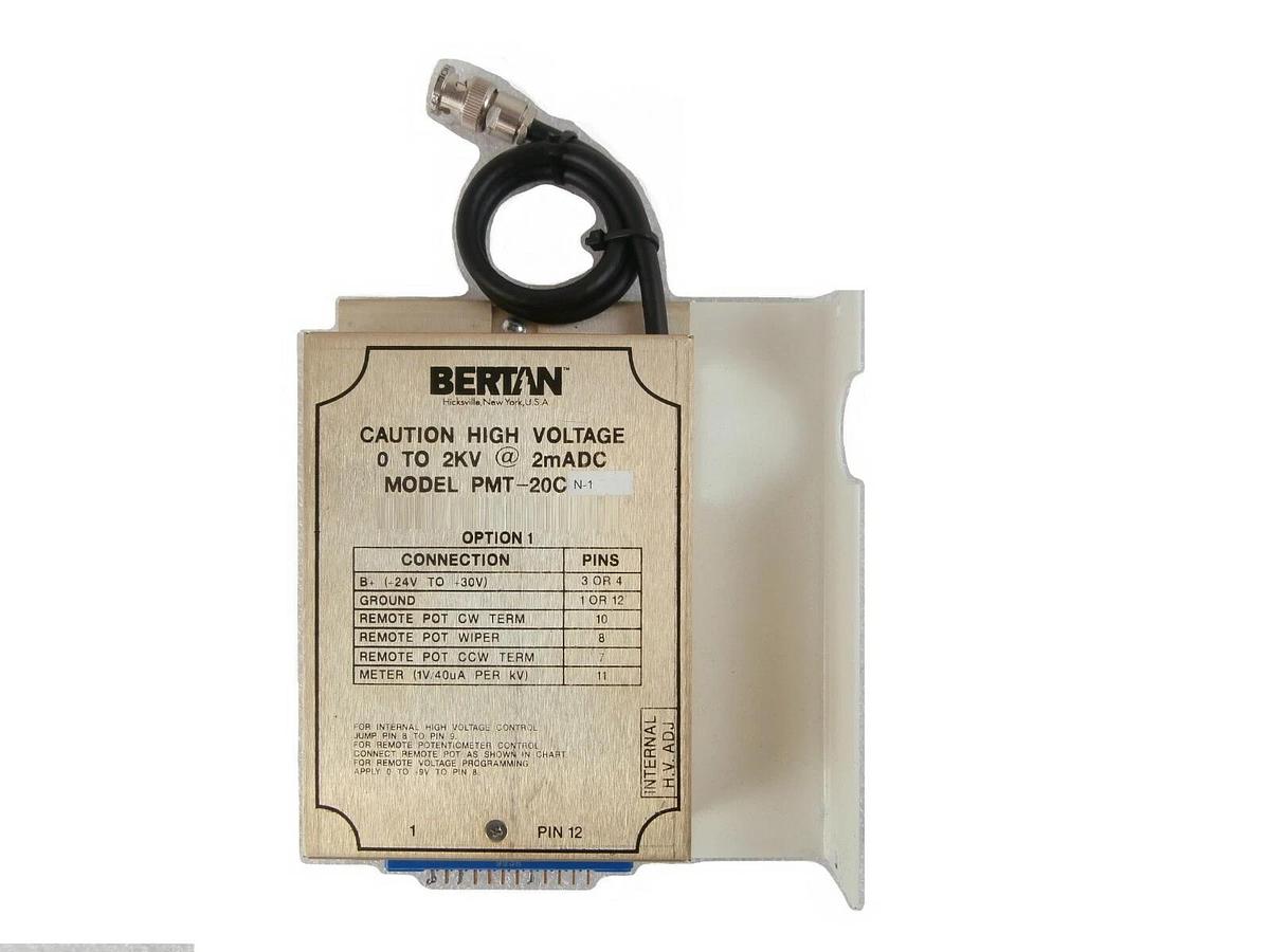 Used Bertan PMT-20C-N-1 High Voltage Power Supply Ulvac Enviro II Working Surplus