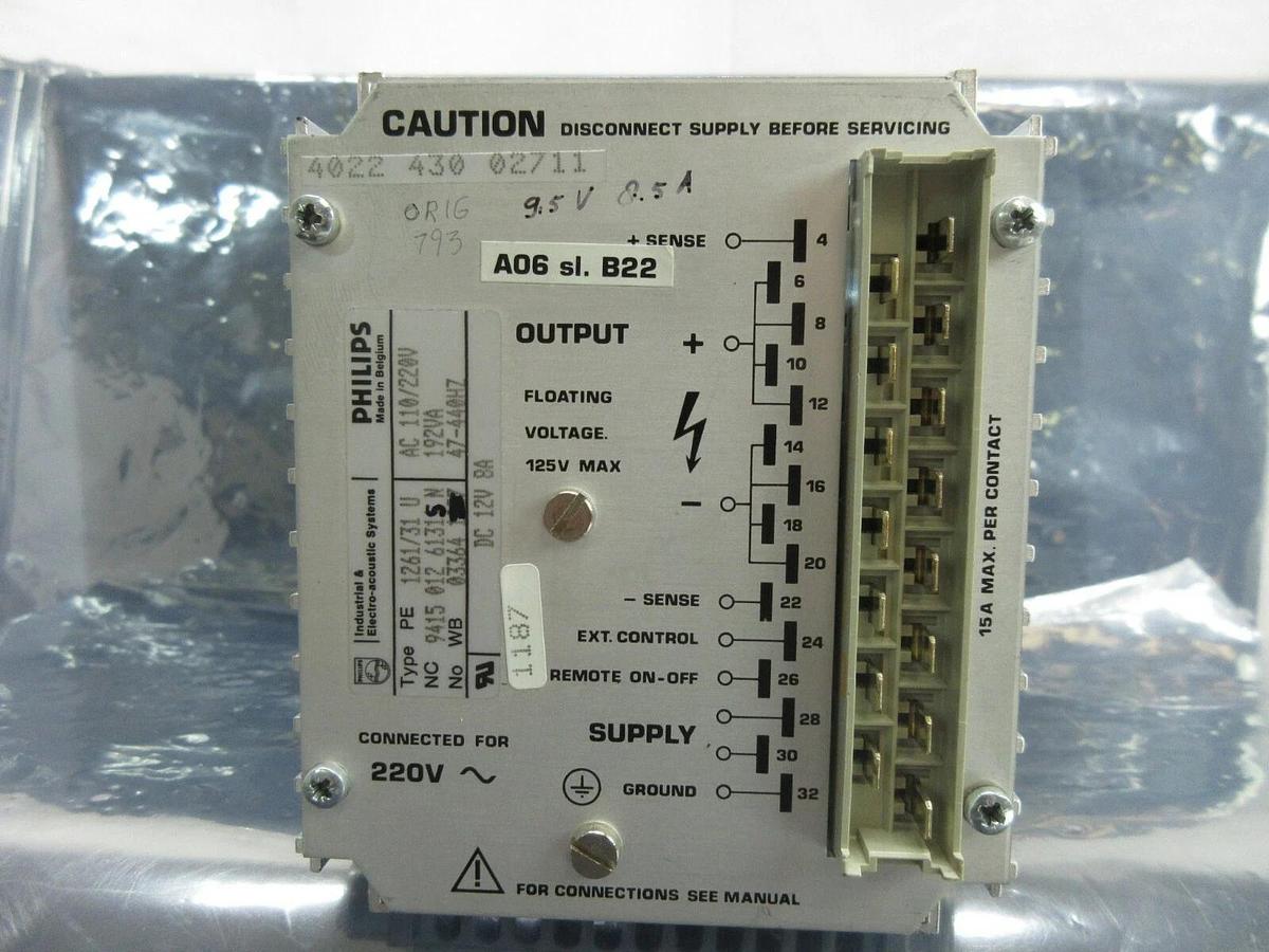 Used Philips 9415 012 61315 N Power Supply PCB Card ASML 4022.430.02711 PAS Used