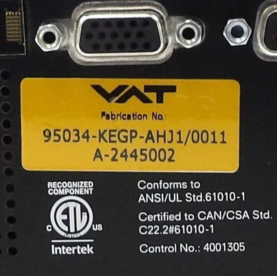 Used VAT 95034-KEGP-AHJ1 Butterfly Valve Control System AMAT 0190-62861 New Surplus