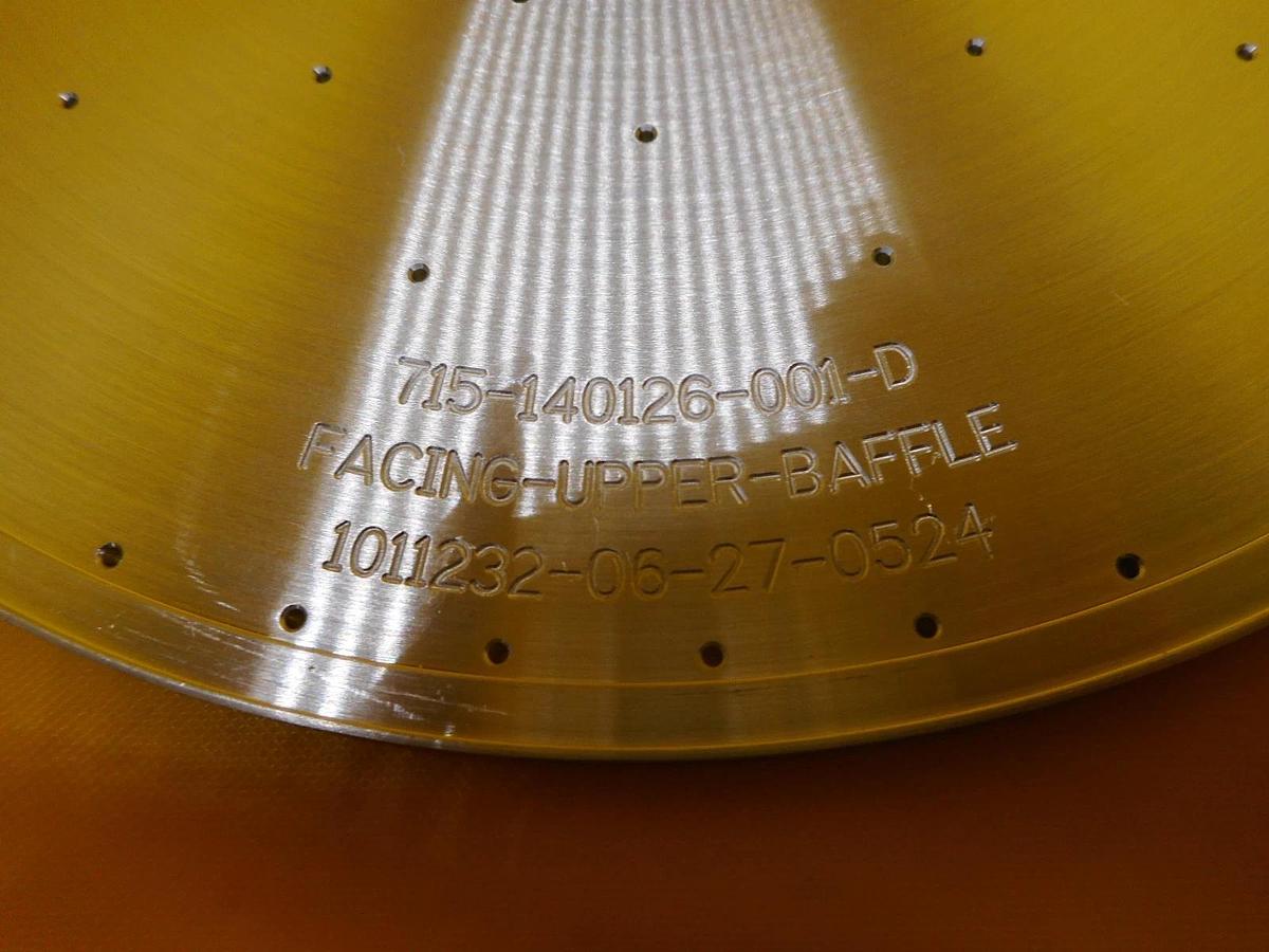 Used Lam Research 715-140126-001-D Upper Baffle Facing Used Working