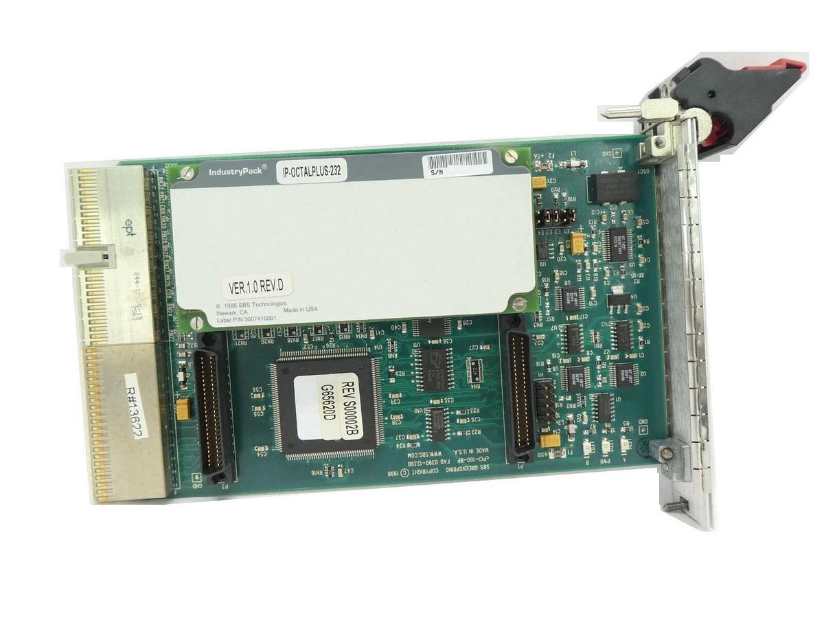 Used SBS cPCI-100-BP Single Industry Pack Carrier PCB Card Ver. 1.0 Rev. D Working