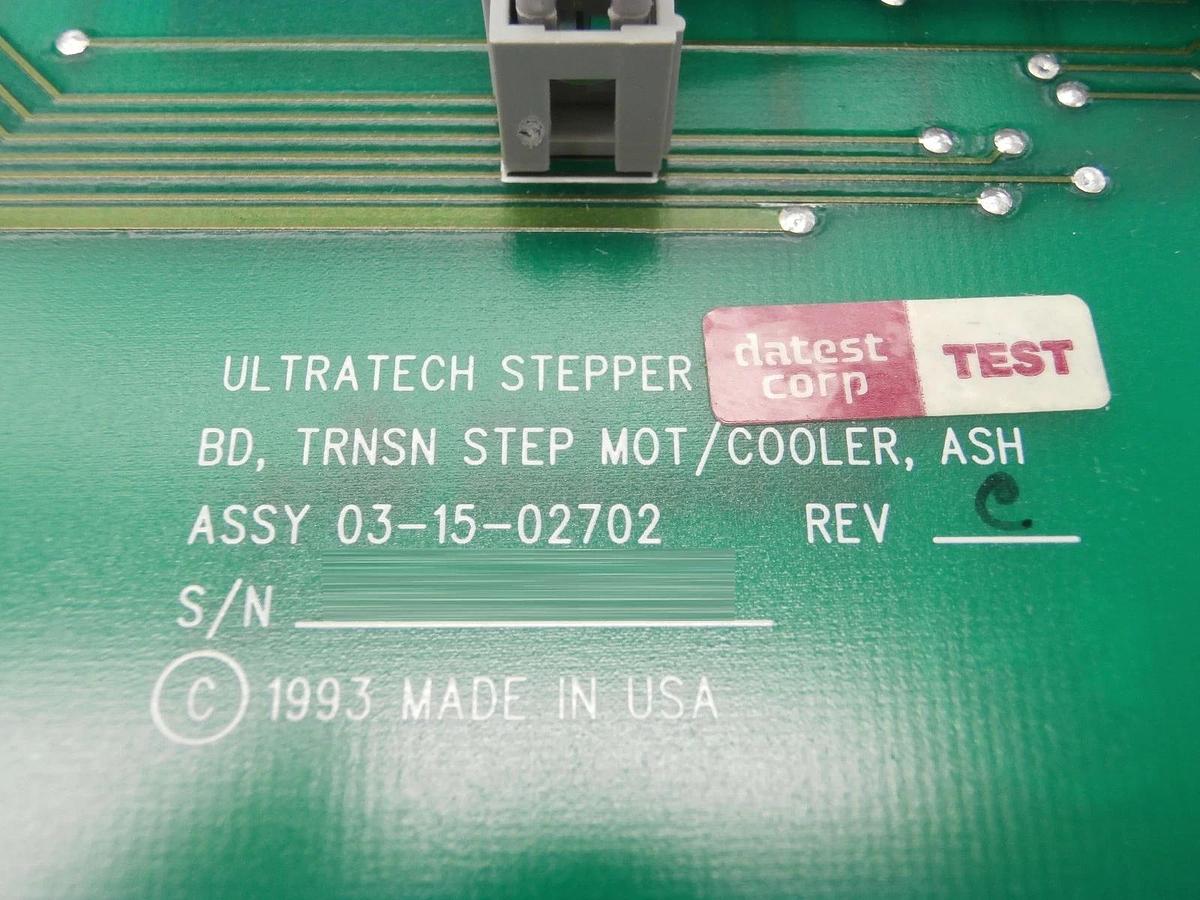 Used Ultratech Stepper 03-15-02702 Transition Step MOT/COOLER ASH PCB Card Titan Used