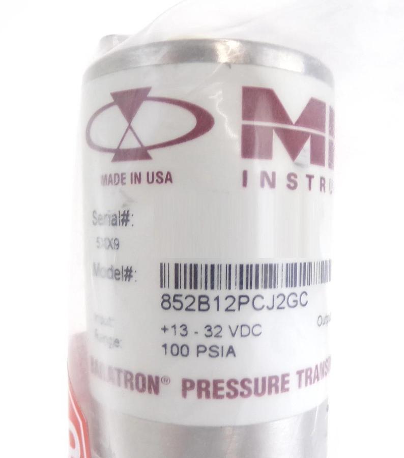 MKS Instruments 852B12PCJ2GC Baratron Pressure Transducer 100 PSIA New Surplus