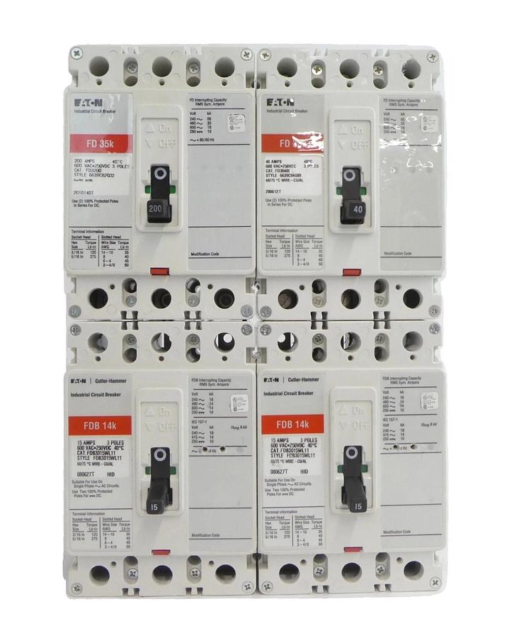 Used Cutler-Hammer FDB 14k FD 35k 3-Pole Circuit Breaker Lot of 4 Working Spare