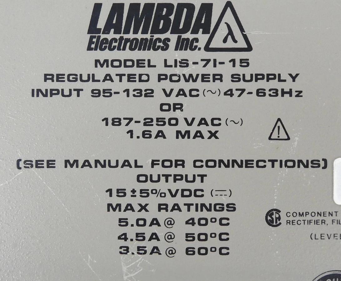 Used Lambda LIS-71-15 Power Supply AMAT 1140-00078 Reseller Lot of 3 Working Surplus