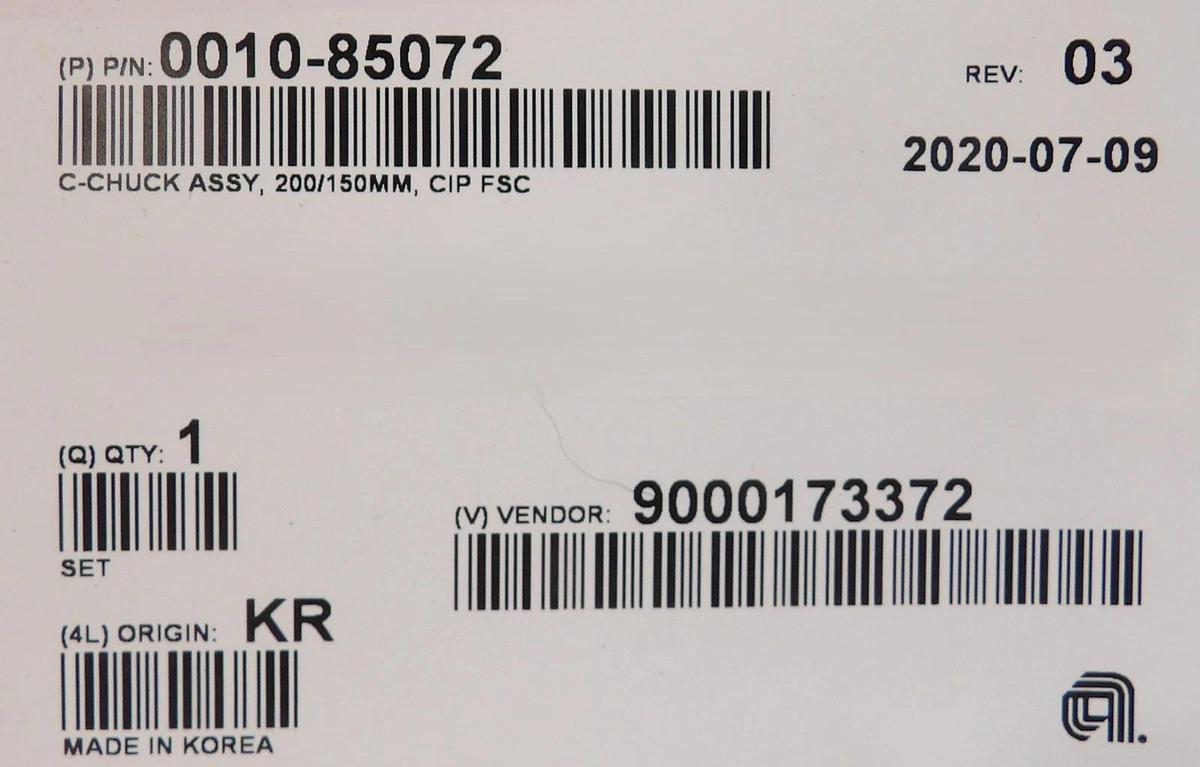 AMAT Applied Materials 0010-85072 200/150mm C-Chuck Assembly New