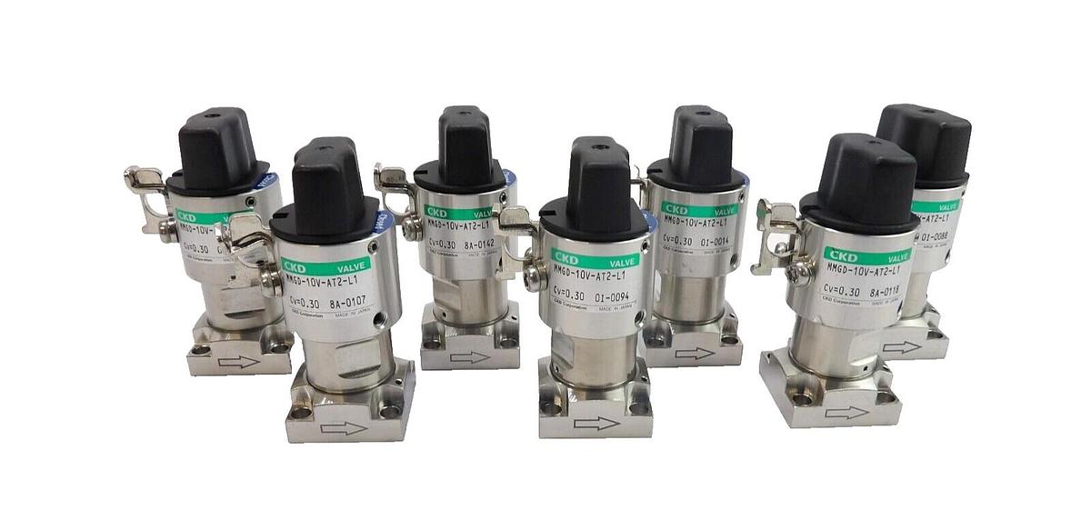 Used CKD MMGD-10V-AT2-L1 2-Port Hybrid Diaphragm Valve Lot of 7 Working Surplus