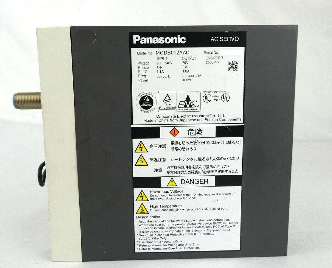 Used Panasonic MQDB012AAD AC Servo Driver AMAT 0190-15550 Lot of 3 Working Surplus