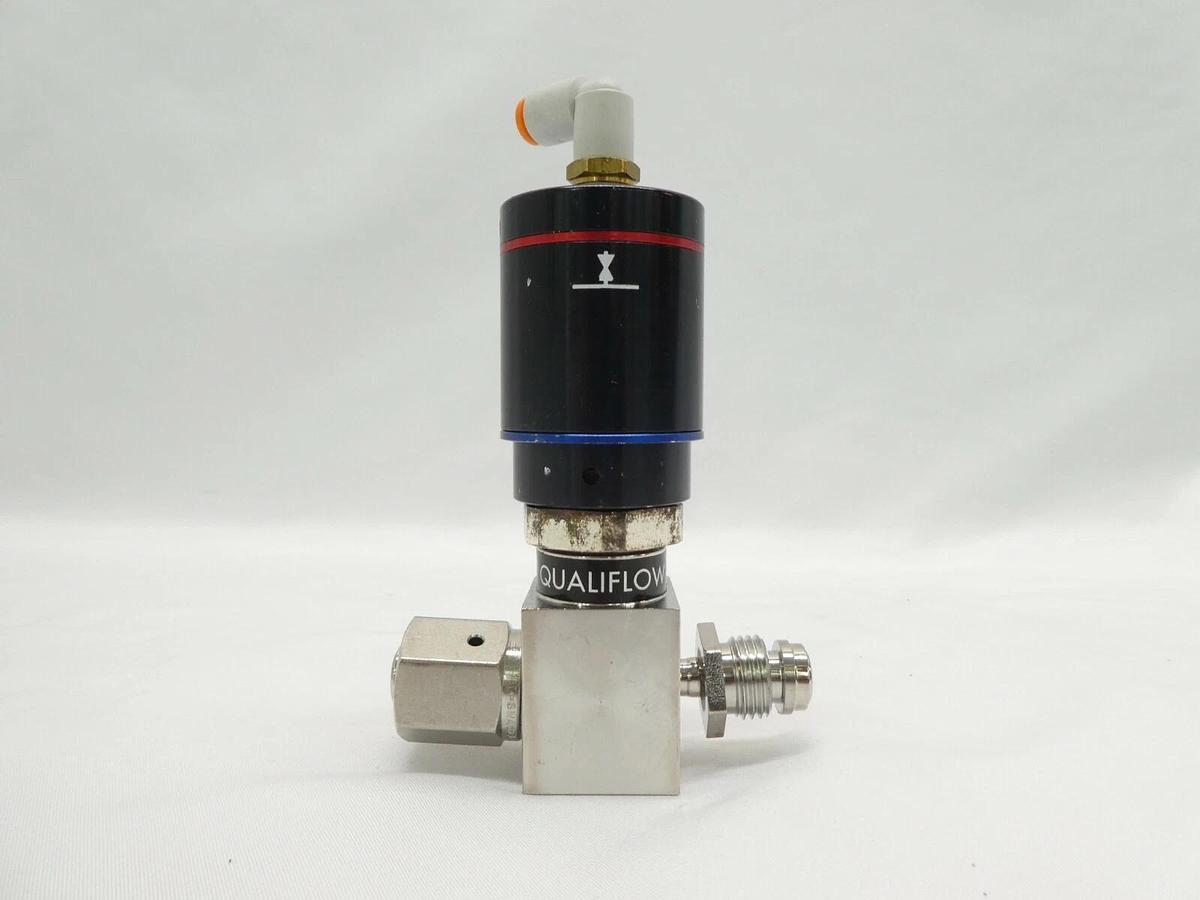 Used Qualiflow 2x10-9atm.cm3/Sec 3-Way Pneumatic Valve Lot of 3 Working Surplus