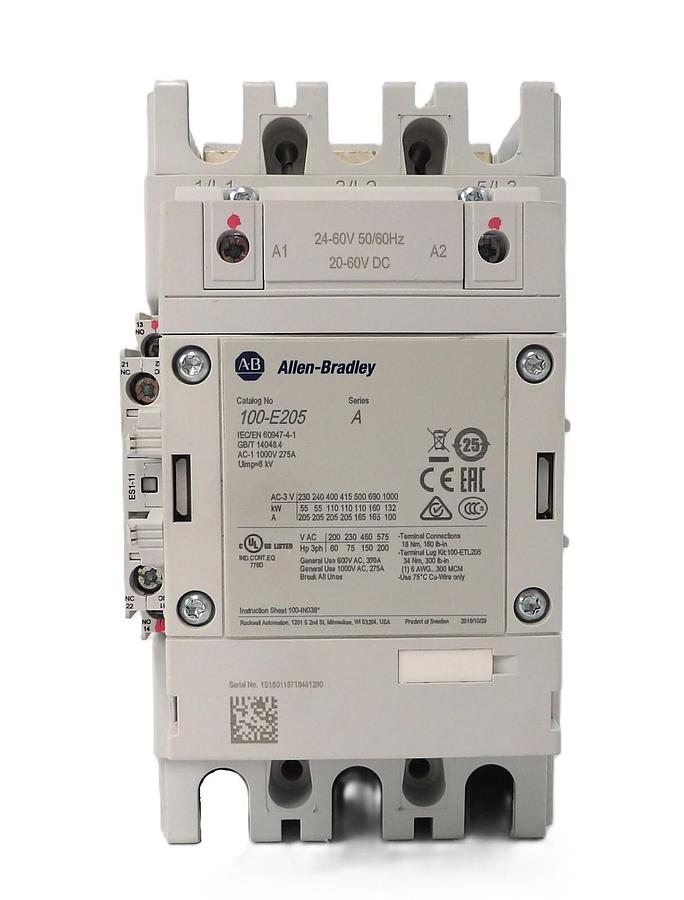 Used AB Allen-Bradley 100-E205 3-Pole Direct On Line Contactor Series A Working