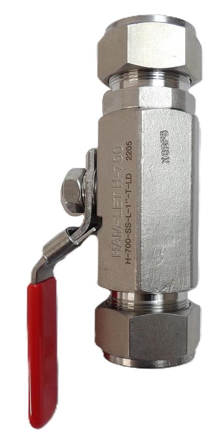 Used HAM-LET H-700-SS-L-1-T-LD Manual 2-Way Ball Valve Lot of 6 Working