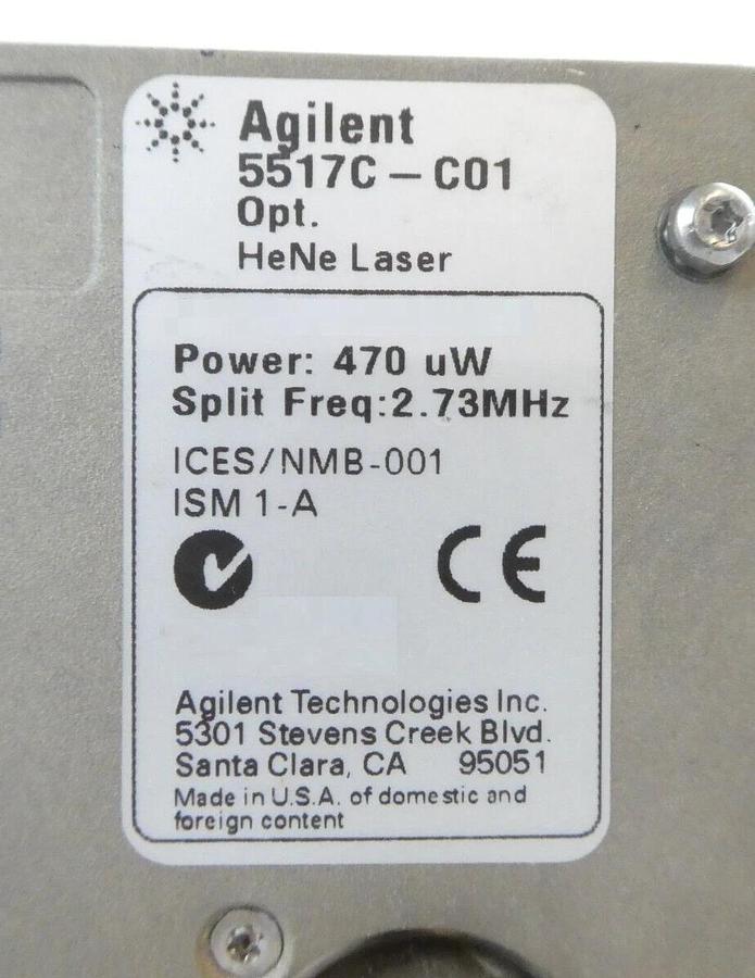Used Agilent Technologies 5517C-C01 HeNe Laser Head Assembly Spare Surplus