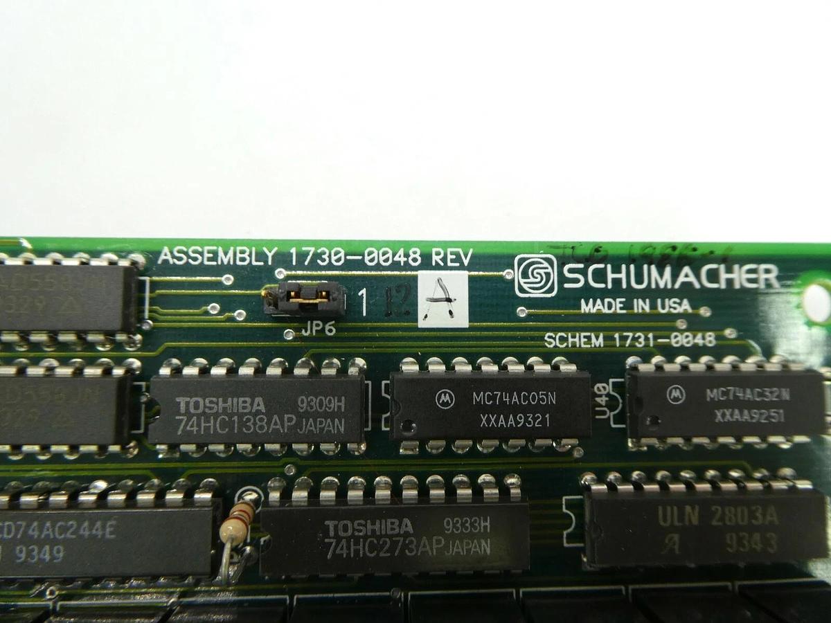 Used Schumacher 1730-0048 Interface Relay Switch Board PCB Working Surplus