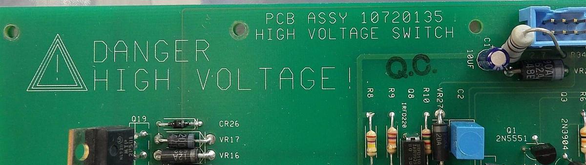 Used Brookhaven Instruments 10720135 High Voltage Switch PCB SCANMASTER II Working