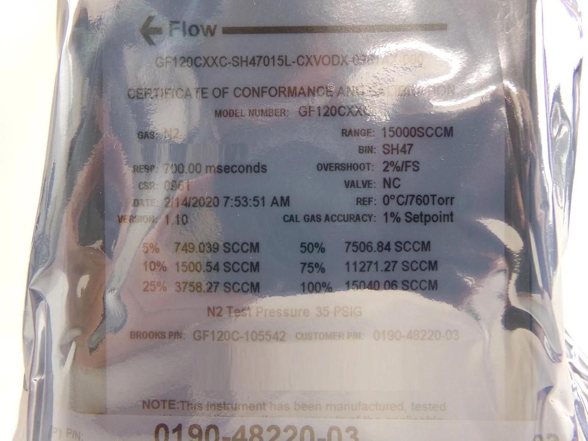 Brooks GF120C-105542 Mass Flow Controller MFC AMAT 0190-48220 Lot of 2 New