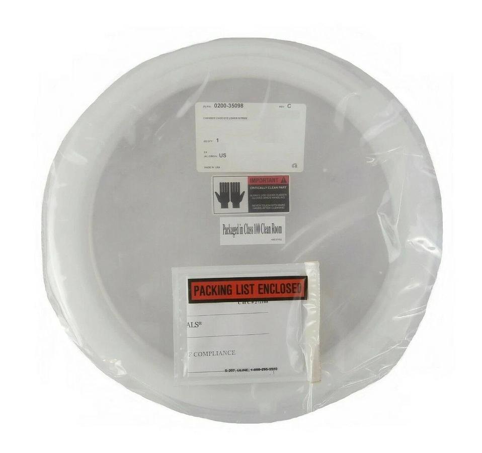 AMAT Applied Materials 0200-35098 Nitride Lower Quartz Chamber Liner New Surplus