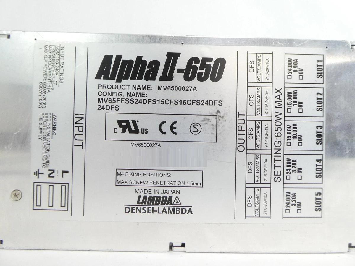 Used Lambda MV6500027A MV6500255A Power Supply Alpha II-650 Lot of 2 Working