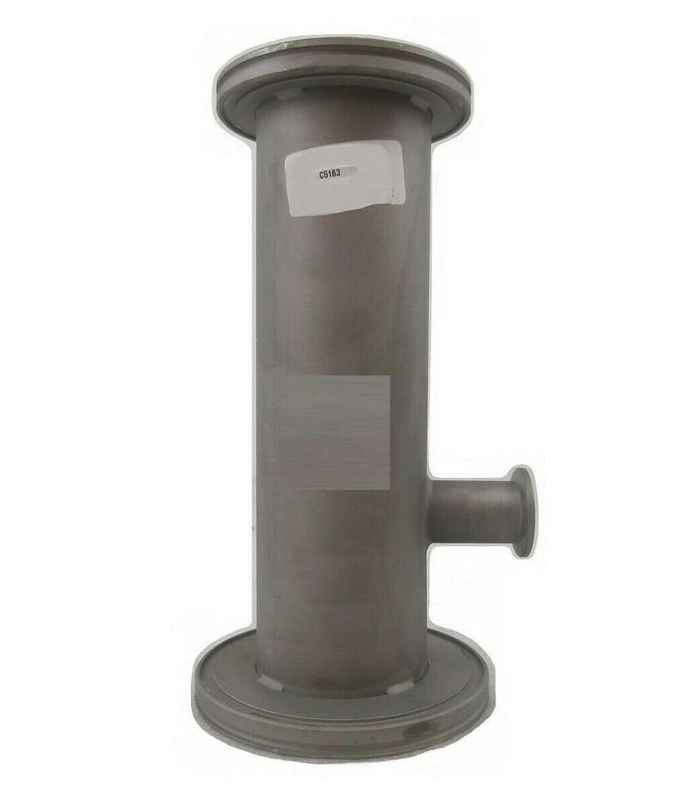 Used Edwards C5163 Straight Nipple Vacuum Adapter Tee ISO80 to ISO100 10.5" Working