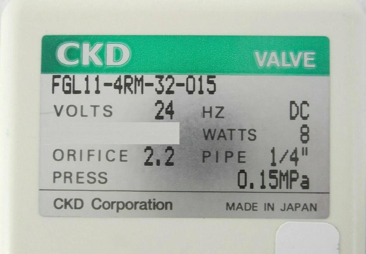 Used CKD FGL11-4RM-32-015 Timed Vacuum Break Valve Reseller Lot of 2 Working Surplus