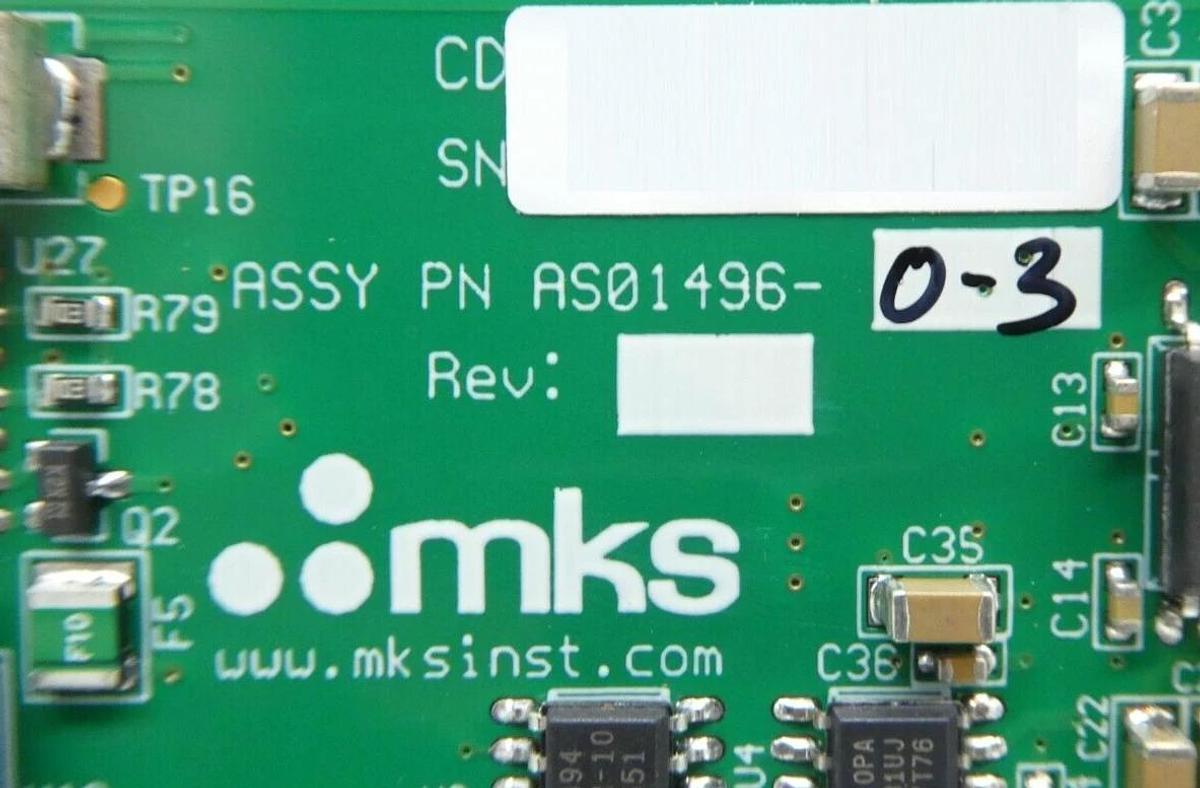 Used MKS Instruments AS01496-0-3 PCB Card CDN496R AMAT 0190-24283 Working