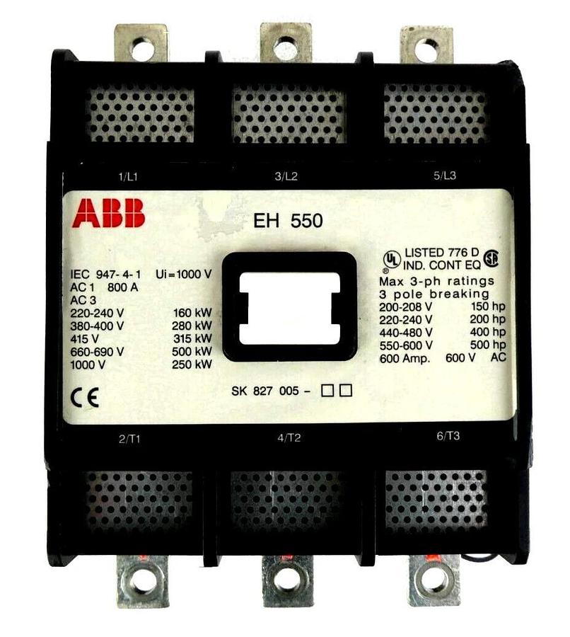 Used ABB SK 827 005 3-Pole Contactor EH 550 SK 827 100-DB 24V Coil Working Surplus