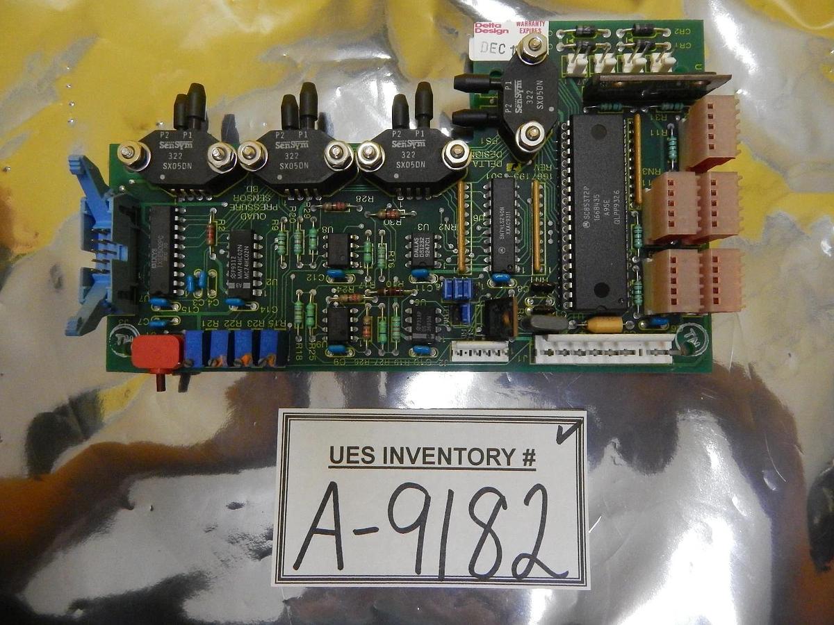 Used Delta Design 1667195-501 Quad Pressure Sensor Board PCB 1667195-501 Used Working