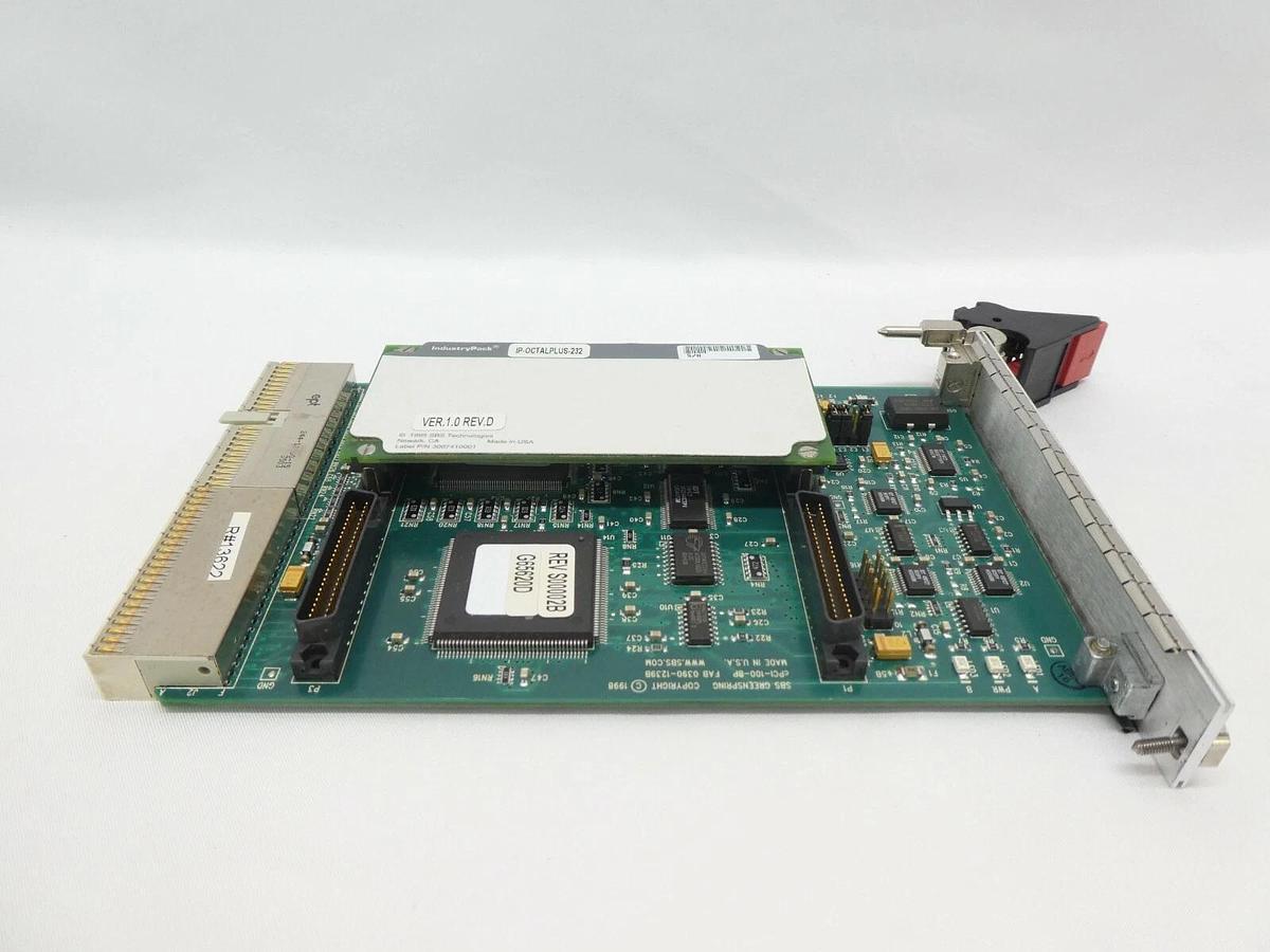 Used SBS cPCI-100-BP Single Industry Pack Carrier PCB Card Ver. 1.0 Rev. D Working