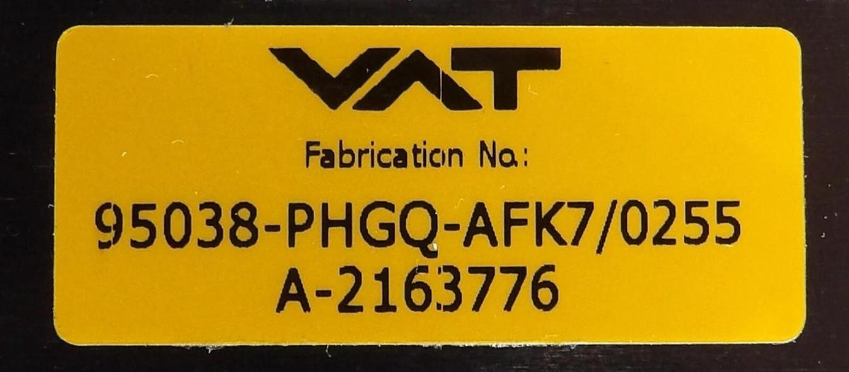 Used VAT 95038-PHGQ-AFK7 Butterfly Valve w/Integrated Pressure Controller Working