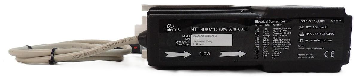 Used Entegris 6500-T2-F02-H04-M-P8-U3 NT Integrated Flow Controller Working