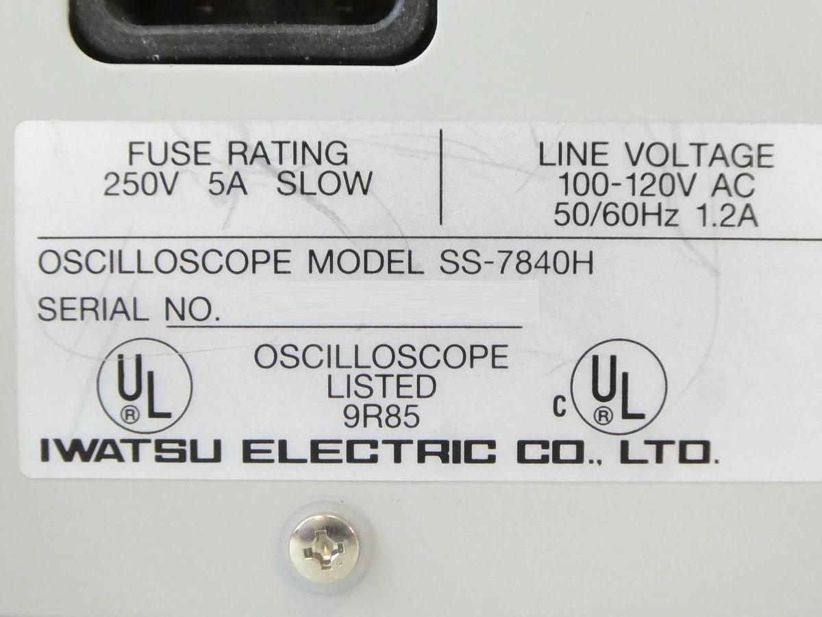 Used Iwatsu Electric SS-7840H Portable 470MHz Analog Oscilloscope No Display Spare