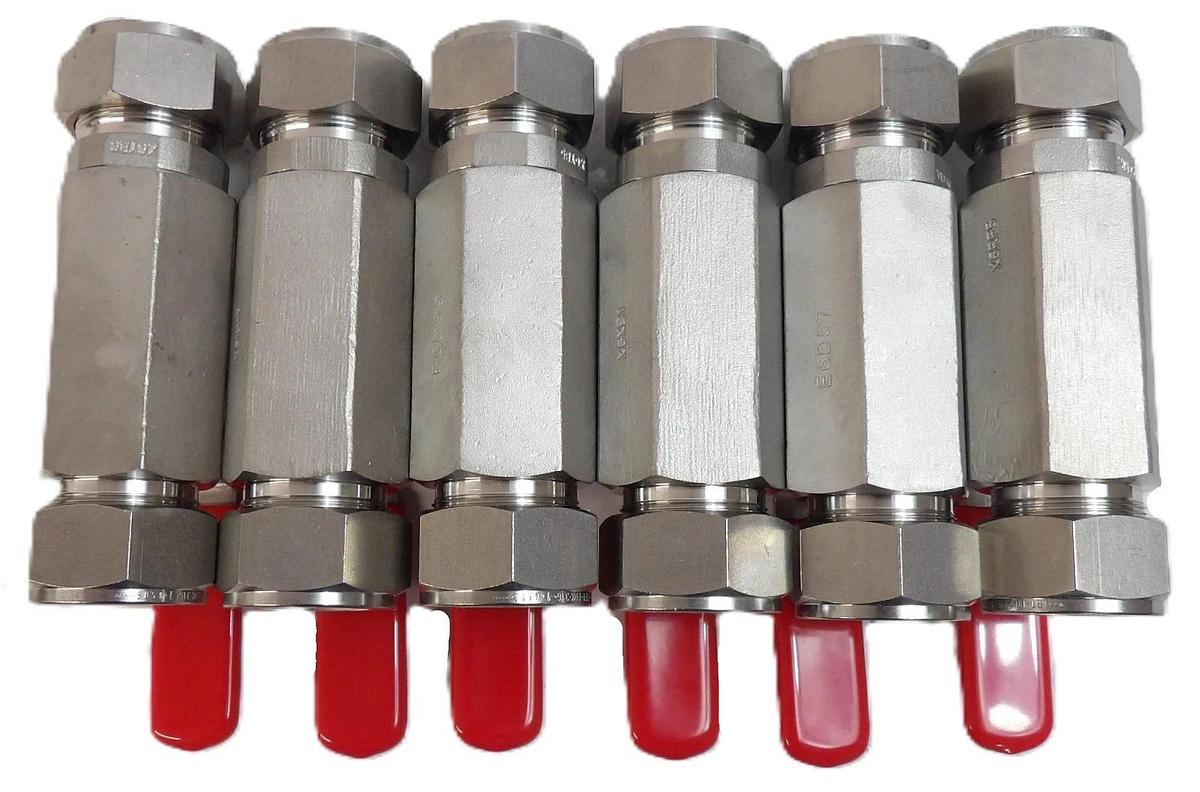 Used HAM-LET H-700-SS-L-1-T-LD Manual 2-Way Ball Valve Lot of 6 Working