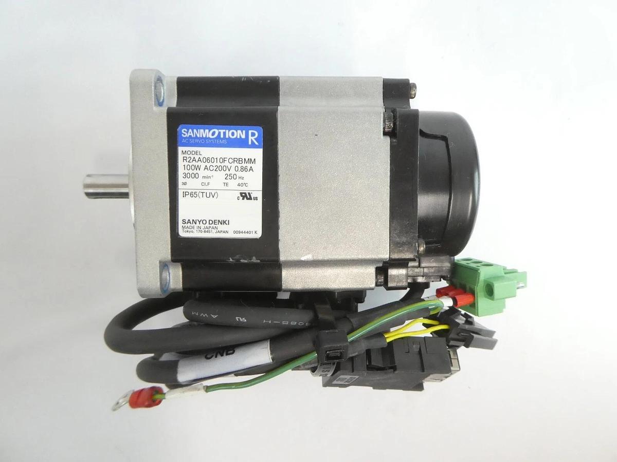 Used Sanyo Denki R2AA06010FCRBMM AC Servo Motor SANMOTION R Reseller Lot of 2 Working