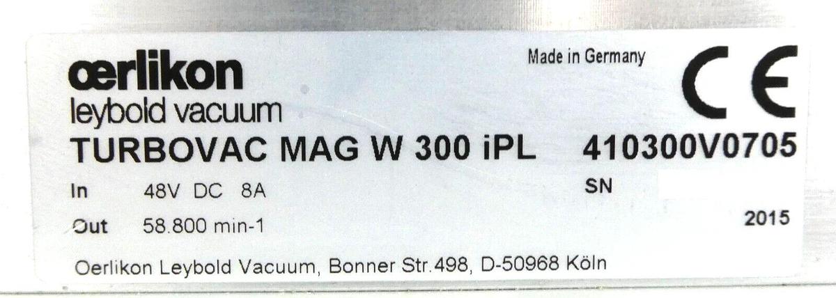 Used TURBOVAC MAG W 300 iPL Leybold 410300V0705 Turbo Pump MAG.DRIVE Tested Working