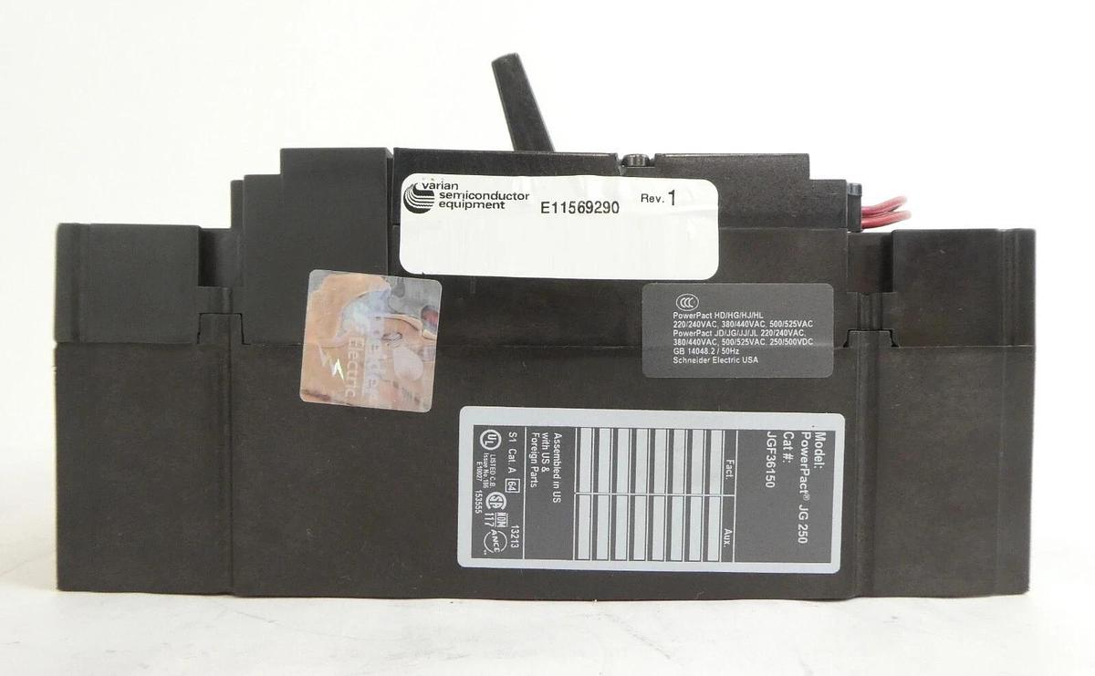 Used Square D JGF36150 Circuit Breaker PowerPact JG 250 Varian E11569290 Working