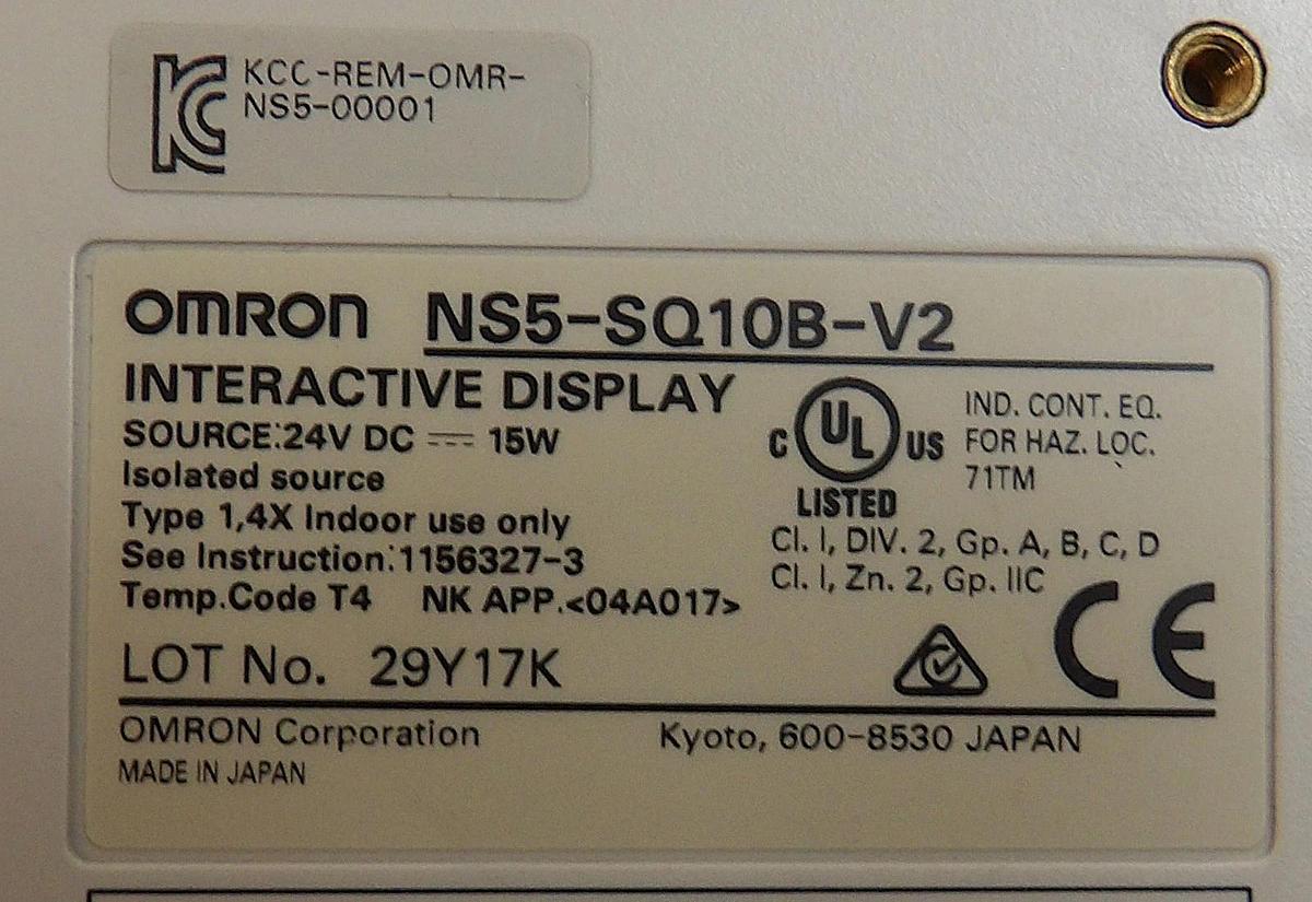Used Omron NS5-SQ10B-V2 Display HMI Touchscreen Operator Interface Working
