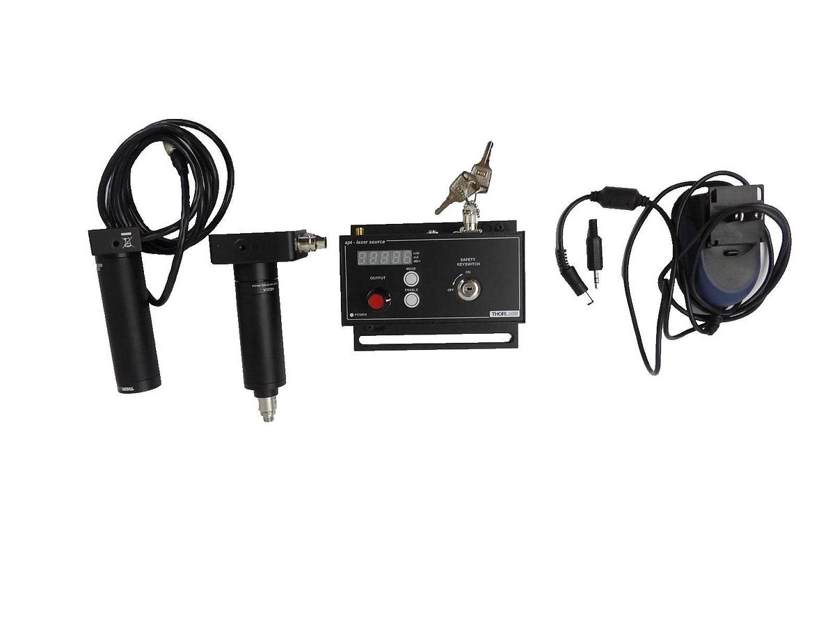 Used Thorlabs TLS001-635 T-Cube Laser Source w/Sensor PDP90A Detector DET10A2 Surplus