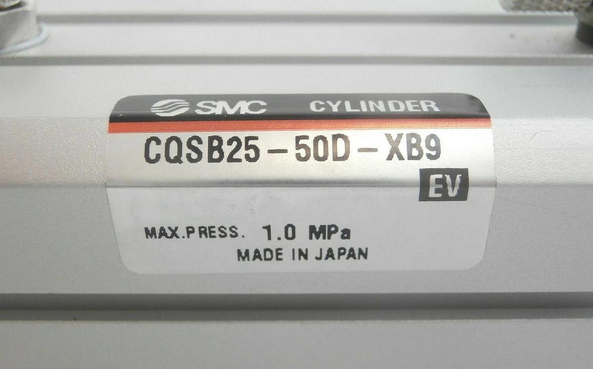 Used SMC CQSB25-50D-XB9 Cylinder with JB25-6-100 TEL 024-012244-1 ACT12 Working Spare