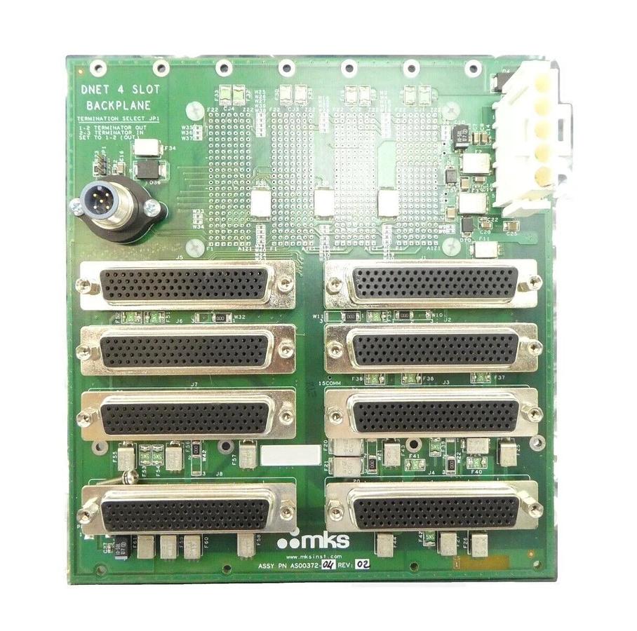 Used MKS Instruments AS00372-04 DeviceNet 4 Slot Backplane PCB Working Surplus