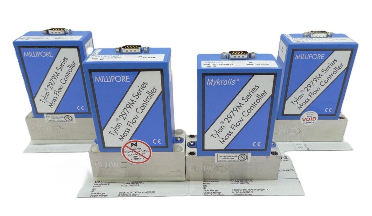 Used Millipore FC-2979MEP5 Mass Flow Controller MFC 2979M Lot of 4 OEM Refurbished