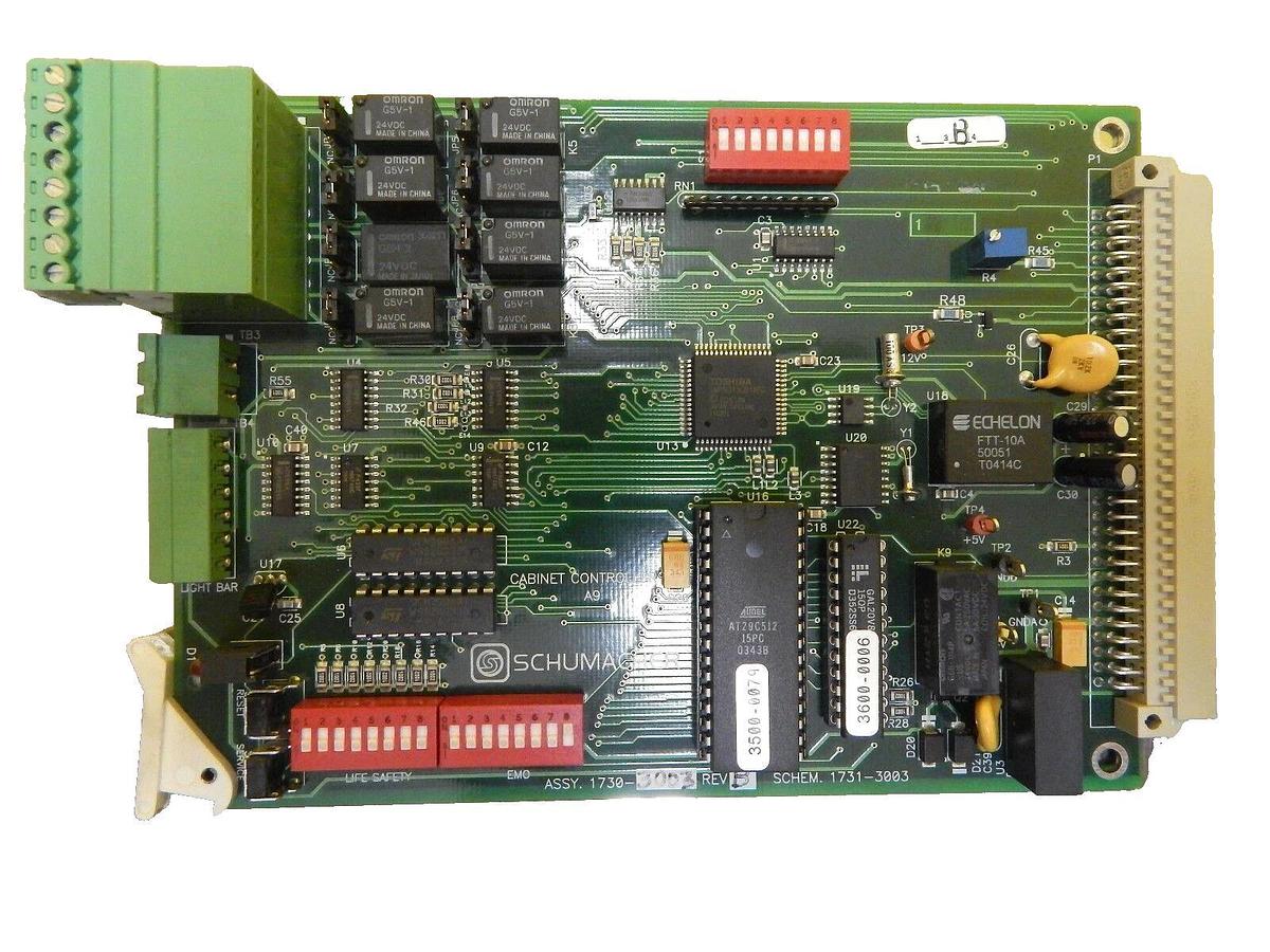 Used Schumacher 1730-3003 Cabinet Controller PCB Card 1731-3003 Working