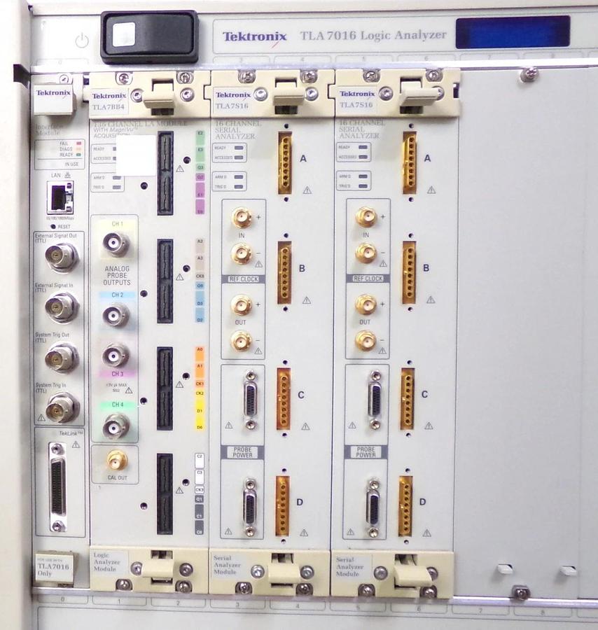 Used Tektronix TLA7016 Logic Analyzer Mainframe System TLA7BB4 TLA7S16 Working