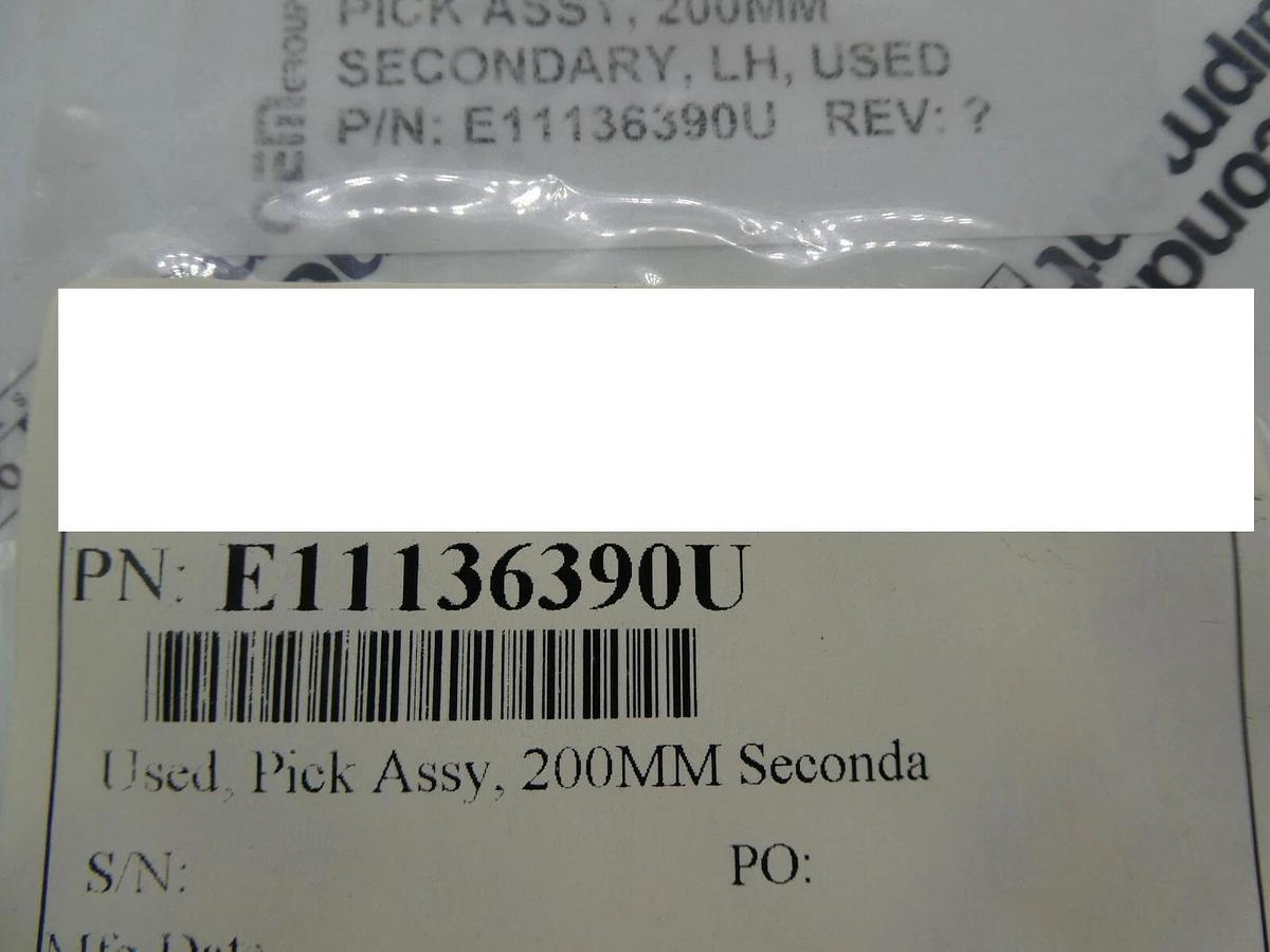 Refurbished Varian Ion Implant E11136390 200mm RH Secondary Pick Assembly OEM Refurbished