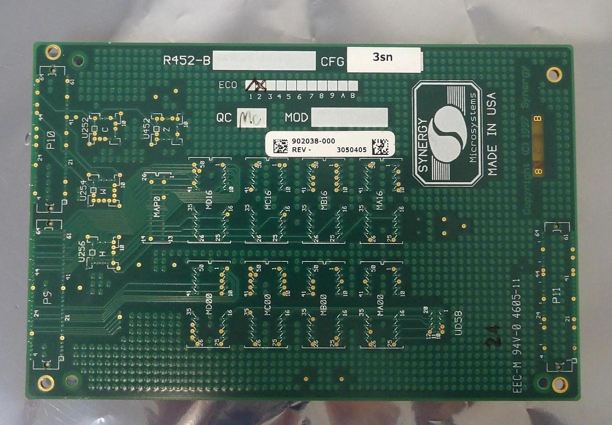 Used Synergy Microsystems 902038-000 VME PCB R452-B Daughterboard V452-D Working