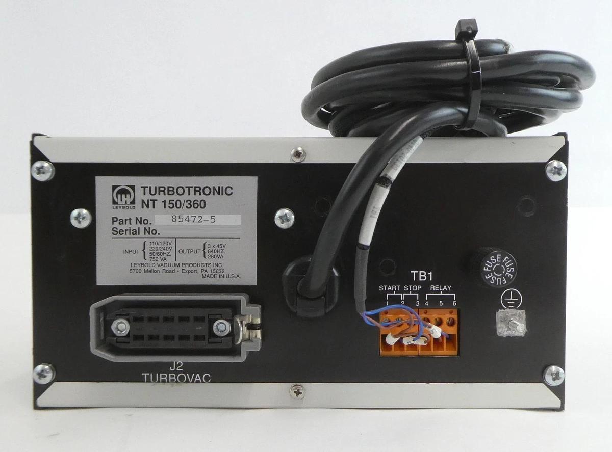 Used TURBOTRONIK NT 150/360 Leybold 85472-5 Turbomolecular Pump Controller Turbo