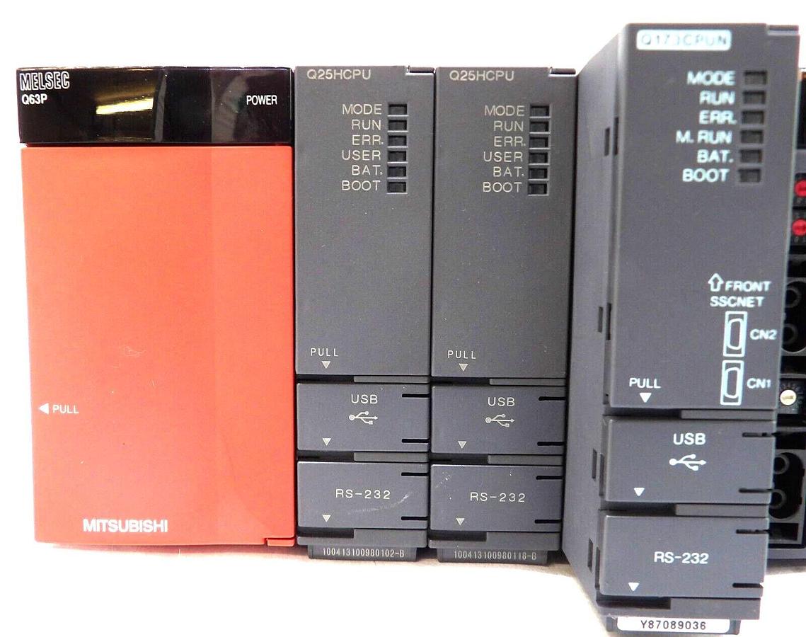 Used Mitsubishi MELSEC-Q PLC Control Assembly Q25HCPU Q173CPUN Lot of 3 Working Spare